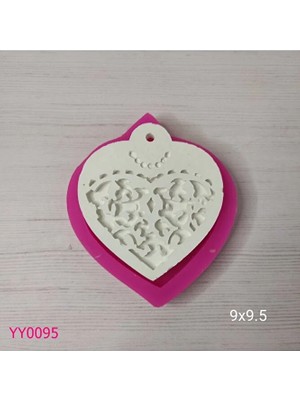 YOYOMOLD YY0095 Delikli Desenli Kalp Silikon Kalıp