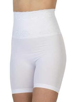 Aria's Closet Arias Closet Beyaz Mı Emay 2091 Önü Dantelli Yüksek Bel Boxer Korse