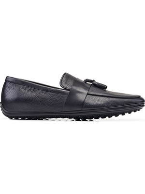 Nevzat Onay Siyah Püsküllü Loafer Yazlık Erkek Ayakkabı