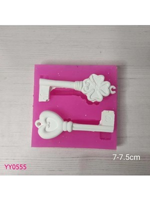 YOYOMOLD YY0555 Yonca ve Kalp Tutamaklı Anahtar Silikon Kalıp