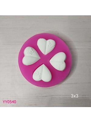 YOYOMOLD YY0540 Kelebek Motifli Dörtlü Kalp Silikon Kalıp