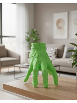 Renklime 3D Yeşil El Dekoratif Heykel 27X22 cm Büyük Boy Modern Tasarım