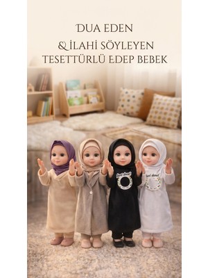 Renklime Ilahi Söyleyen Tesettürlü Dua Eden Edep Bebek  Ramazan Oyuncağı