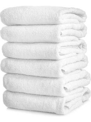 Renklime Nevresim Dünyası 6'lı Otel Tipi 90X150 Banyo Havlusu Beyaz