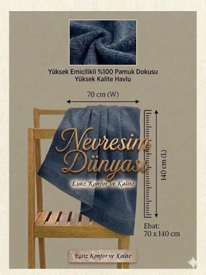 Renklime Nevresim Dünyası Prime Havlu 70X140 Lacivert