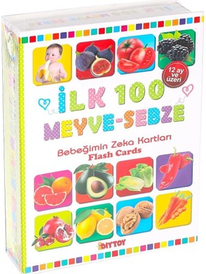 Renklime 1765 Flash Card Ilk 100 Meyveler Eğitici Kartlar
