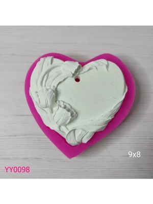 YOYOMOLD YY0098 Lale İşlemeli Kalp Silikon Kalıp