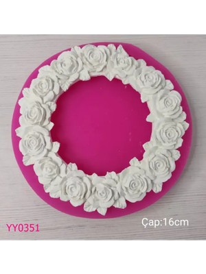 YOYOMOLD YY0351 Etrafı Güllü Yuvarlak Çerçeve Silikon Kalıp
