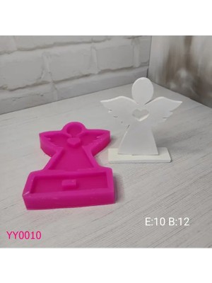 YOYOMOLD YY0010 Ortası Kalpli Melek, Tabanlıklı Silikon Kalıp