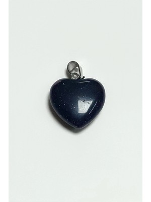 Marsilyan Lacivert Yıldız Kalpli Doğaltaş Kolye Ucu Küçük 1,5 cm