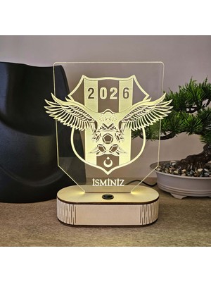 Lerad-Lazer Art Kartal Kişiye Özel LED Lamba – İsimli Pleksi Gece Lambası (Adaptörlü)