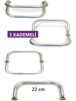 Neonova 3 Kademeli Gizli Metal Mango Çanta Bursu – 22 cm - Metal Çanta Aparatı