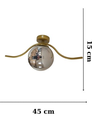 Ömür Avize Yaşar Eskitme Gold Kasa Camlı Aplik Avize