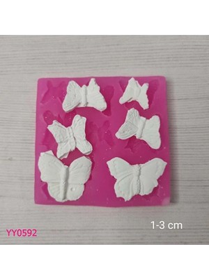 Yoyomold YY0592-ÇOKLU Kelebek 6lı Silikon Kalıp