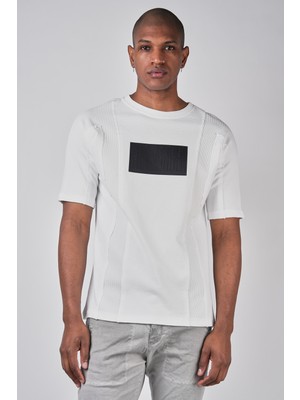 Ex-pent Kısa Kollu Beyaz Renkli Düz Kesim, Baskılı T-Shirt