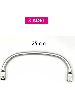 Neonova Gizli Metal Mango Çanta Bursu – 3 Adet - 25 cm - Metal Çanta Aparatı Çanta Aksesuarı
