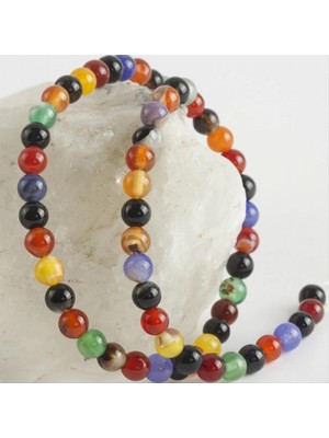 Marsilyan 6 mm Parlak Karışık Akik Taşı