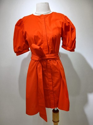 Gizelia Pofuduk Kollu Kuşaklı Mini Elbise - Canlı Kırmızı