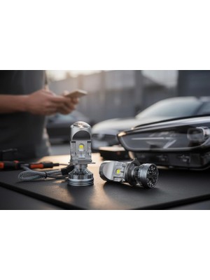Fortico Vrpro H4 Mercekli LED Zenon LED Zenon Şimşek Etkili 120W Güç 24.000 Lümen 12-24V Uzun Ömürlü Güçlü Çizgisel Odak