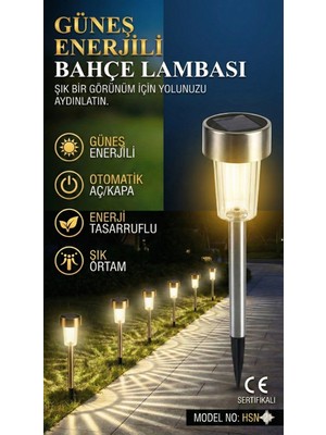 Neonova Güneş Enerjili Bahçe Lambası Plastik Saplama 10LU Set