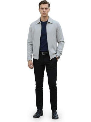 Plus Scorpion Slim Fit Fitilli Dokulu Erkek Fermuarlı Mont Ceket Günlük Şık Kombin