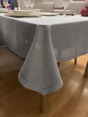 Zeren Home Piko Sarma Detaylı Masa Örtüsü - Runner Takım Simli Gümüş (Kutulu)