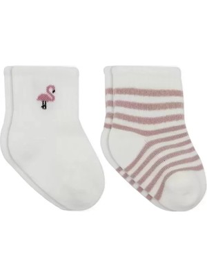 Dadya Milla Ddy Penye Soket Çorap 2li 10139 Ekru Lila Mil