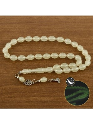 Marsilyan Oval Kesim Tombul Fosforlu Tesbih 8*10 mm