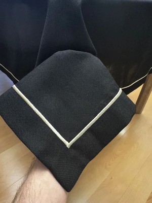 Zeren Home Piko Sarma Gold Detaylı Masa Örtüsü - Runner Takım Siyah (Kutulu)