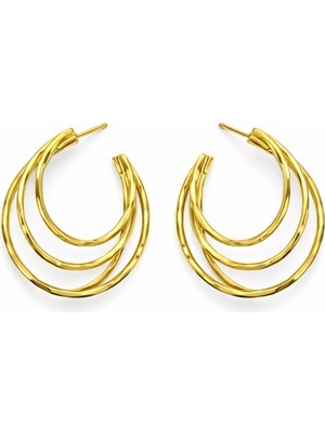 Venüs Design Gold Renkli Çelik Halka Küpe Kadın Kullanıcılar İçin Şık Tasarım