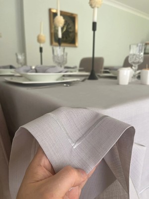 Zeren Home Piko Sarma Detaylı Masa Örtüsü - Runner Takım Gri (Kutulu)