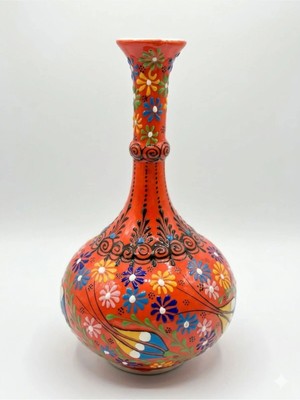  genel gözyaşı çini vazo kabartma desen çini el ışlemesi 32 cm