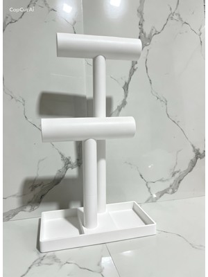 3D Tasarım 2 Katlı Saat ve Bileklik Standı – Takı Organizer Masaüstü Sergileme Standı