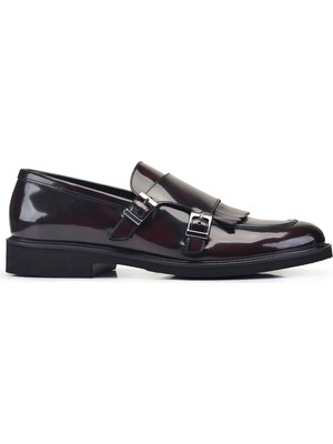Nevzat Onay Açma Bordo Double Monkstrap Loafer
