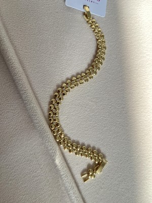 Kadın Gold Renk Simetrik Zirkon Taşlı Trend Xuping Bileklik