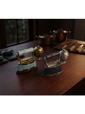 Melys Vintage Ütü Dekoratif Biblo Renkli Reçine (10.5X11 Cm) 1 Adet