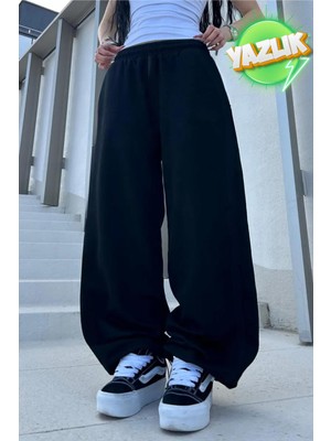 Vladivosto Ekstra Bol Kalıp Oversize Sokak Stili Paçası Ipli Büyük Beden Jogger Eşofman Altı