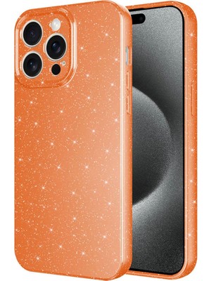 Ummeslem Apple iPhone 15 Pro Max Kılıf Kamera Korumalı Simli Lüks Cep Telefonu Için Uyumlu Kapak Koton Kapak