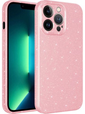 Ummeslem Apple iPhone 12 Pro Kılıf Kamera Korumalı Simli Lüks Cep Telefonu Için Uyumlu Kapak Koton Kapak