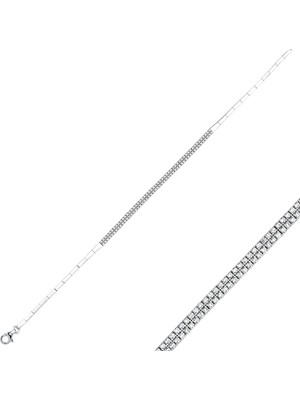 Bilezikci Çift Sıra Suyolu Beyaz Altın Bileklik