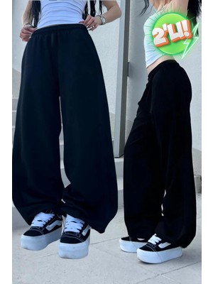 Vladivosto Ekstra Bol Kalıp Oversize Sokak Stili Paçası Ipli Büyük Beden Jogger Eşofman Altı