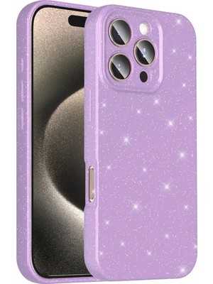 Ummeslem Apple iPhone 16 Pro Max Cep Telefonu Için Uyumlu Kılıf Kapak Kamera Korumalı Simli Lüks Koton