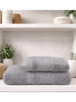 2 Li Banyo Havlu Seti Pamuklu Büyük Boy / 90 x 150 Cm Banyo Havlu - 50 x 90 Cm El Yüz Baş Havlu