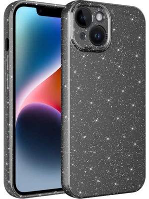 Ummeslem Apple iPhone 14 Plus Kılıf Kamera Korumalı Simli Lüks Cep Telefonu Için Uyumlu Kapak Koton Kapak