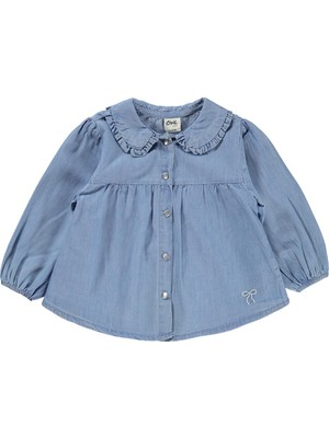Civil Baby Fiyonk Nakışlı 6-18 Ay Gömlek - Mavi