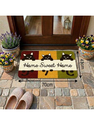 Kediler Desenli Kapı Önü ve Iç Mekan Paspası