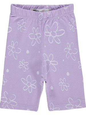 Civil Baby Çiçek Empirme Kapri 6-18 Ay Tayt - Lila