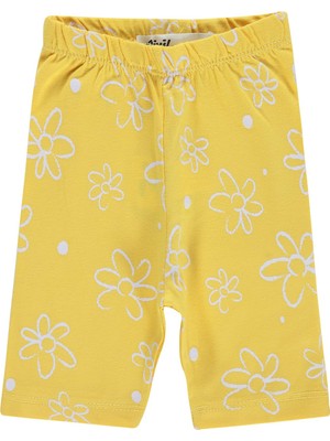 Civil Baby Çiçek Empirme Kapri 6-18 Ay Tayt - Sarı