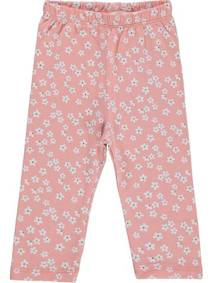 Civil Baby Küçük Çiçek Empirme 6-18 Ay Tayt - Pudra