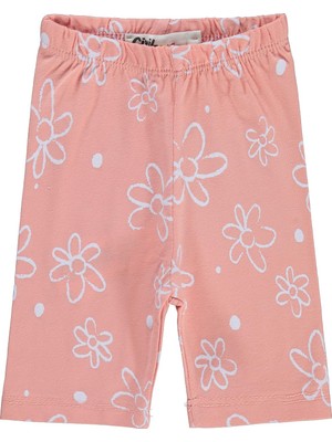 Civil Baby Çiçek Empirme Kapri 6-18 Ay Tayt - Pudra